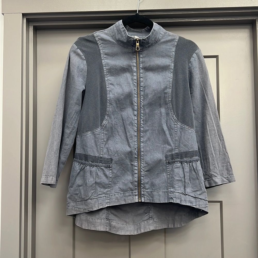 Lightweight cotton/linen blend jacket, XCVI, grey, medium